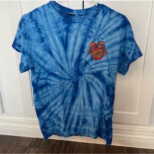 Santa cruz blue tie dyed mushroom shirt, small